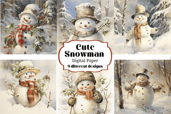9 Cute Snowman Backgrounds Illustrations: A Designer's Winter Toolkit