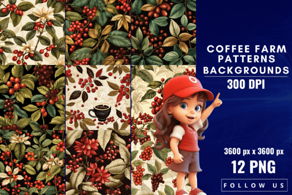 Coffee Farm Patterns Backgrounds: A Designer's Canvas