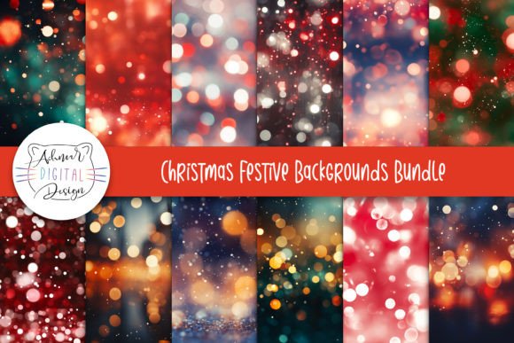 Elevate Your Holiday Projects with This Christmas Festive Backgrounds Bundle