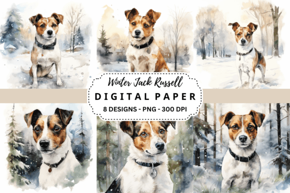 Enchanting Winter Jack Russell Backgrounds for Your Projects