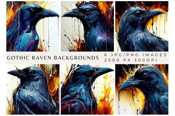 Gothic Raven Ink Splash Backgrounds: A Dark Elegance for Modern Creators