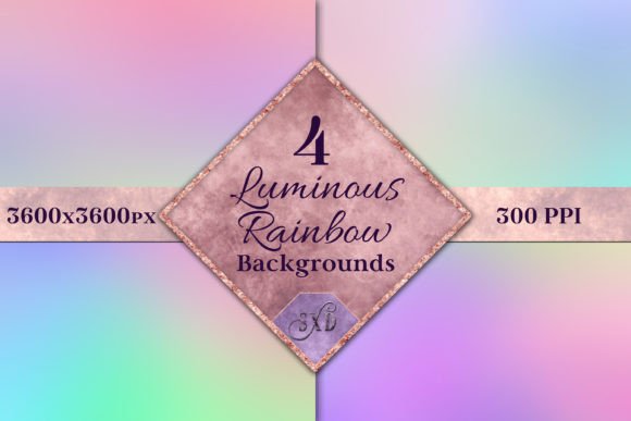 Luminous Rainbow Backgrounds: 4 Vibrant Images for Designers