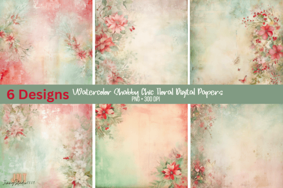 Shabby Chic Backgrounds Digital Paper for Your Projects