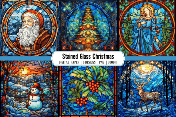 Stained Glass Christmas Backgrounds: A Festive Digital Asset
