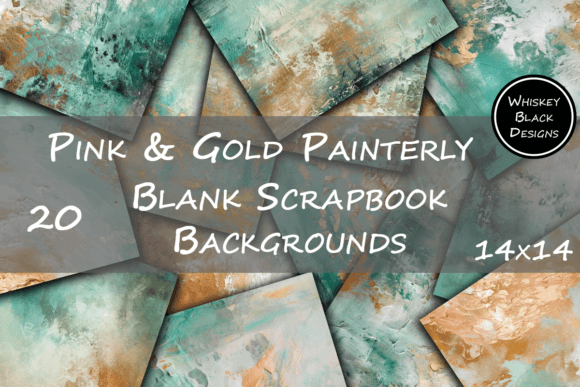 Teal Green & Gold Painterly Backgrounds: A Touch of Unpredictable Elegance