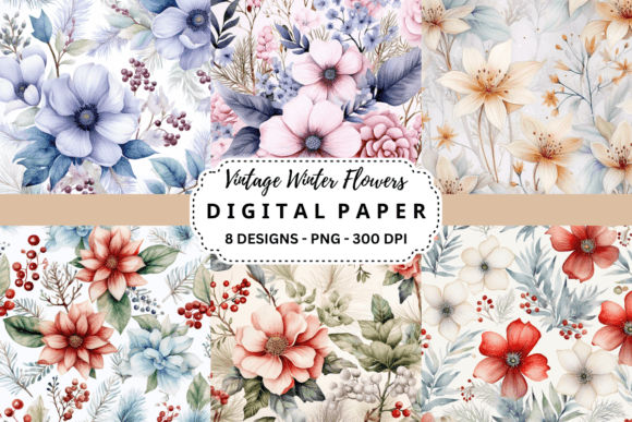 Unlocking Design Potential with Vintage Winter Flowers Backgrounds