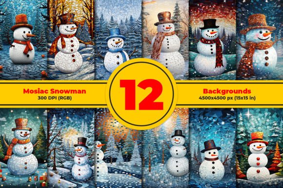 Unlocking Winter Charm: Versatile Mosaic Snowman Backgrounds